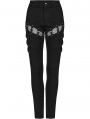 Black Gothic Punk Sexy Tight Long Denim Pants for Women