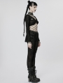 Black Gothic Punk Decayed Daily Wear Leggings for Women