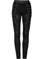 Black Gothic Punk Decayed Daily Wear Leggings for Women