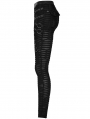 Black Gothic Punk Decayed Daily Wear Leggings for Women