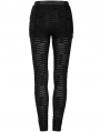 Black Gothic Punk Decayed Daily Wear Leggings for Women