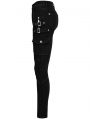 Black Gothic Punk Daily Wear Long Tight Jeans for Women