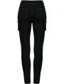 Black Gothic Punk Daily Wear Long Tight Jeans for Women