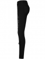 Black Gothic Punk Hollow-Out Mesh Spliced Long Pants for Women