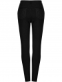 Black Gothic Punk Hollow-Out Mesh Spliced Long Pants for Women