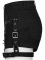 Black Gothic Punk Mesh Spliced Tight Shorts for Women