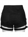 Black Gothic Punk Mesh Spliced Tight Shorts for Women