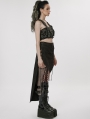 Black Gothic Punk Jacquard Sexy High-Low Skirt