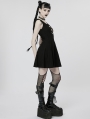 Black Gothic Cyber Sexy Sleeveless Short  A-Line Dress