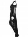 Black Gothic Sexy Off-the-Shoulder Long Sleeve Lace High-Low Dress
