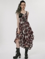 Black and Red Gothic Punk Sweet Cool Plaid Irregular Dress