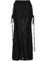 Black Gothic Decadent Lace Sexy High Slit Long Skirt