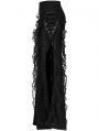 Black Gothic Decadent Lace Sexy High Slit Long Skirt