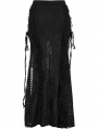 Black Gothic Decadent Lace Sexy High Slit Long Skirt