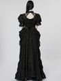 Black Gothic Gorgeous Embroidered Lace Puff Sleeve Long Victorian Party Dress