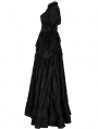 Black Gothic Gorgeous Embroidered Lace Puff Sleeve Long Victorian Party Dress