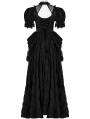 Black Gothic Gorgeous Embroidered Lace Puff Sleeve Long Victorian Party Dress