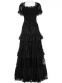Black Gothic Vintage Gorgeous Lace Long Victorian Party Dress