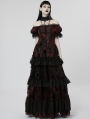 Black and Red Gothic Vintage Gorgeous Lace Long Victorian Party Dress