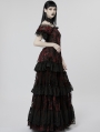 Black and Red Gothic Vintage Gorgeous Lace Long Victorian Party Dress