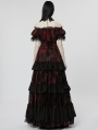 Black and Red Gothic Vintage Gorgeous Lace Long Victorian Party Dress