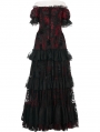 Black and Red Gothic Vintage Gorgeous Lace Long Victorian Party Dress