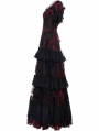 Black and Red Gothic Vintage Gorgeous Lace Long Victorian Party Dress