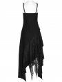 Black Gothic Punk Decadent Irregular Long Slip Dress