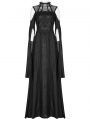 Black Elegant Gothic Sexy Off-the-Shoulder Slit Long Goddess Medieval Dress