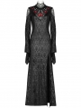 Black Gothic Sexy Elegant Long Sleeve Slit Party Dress