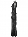 Black Gothic Sexy Elegant Long Sleeve Slit Party Dress