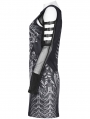Black and Grey Printed Two-Pieces Cyber Sexy Short Slim Dress
