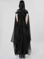 Black Elf Gothic Queen Sexy Elegant Long Dress with Detachable Cloak