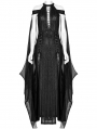 Black Elf Gothic Queen Sexy Elegant Long Dress with Detachable Cloak