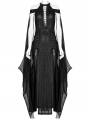 Black Elf Gothic Queen Sexy Elegant Long Dress with Detachable Cloak