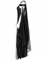 Black Elf Gothic Queen Sexy Elegant Long Dress with Detachable Cloak