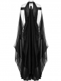 Black Elf Gothic Queen Sexy Elegant Long Dress with Detachable Cloak