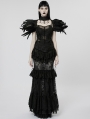 Black Gothic Perspective Gorgeous Lace Tiered Maxi Skirt