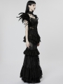 Black Gothic Perspective Gorgeous Lace Tiered Maxi Skirt