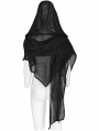 Black Gothic Hooded Scarf for Women