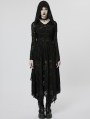 Black Gothic Punk Dark Wizard Long Hooded Coat for Women