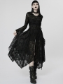 Black Gothic Punk Dark Wizard Long Hooded Coat for Women