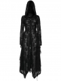 Black Gothic Punk Dark Wizard Long Hooded Coat for Women