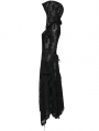 Black Gothic Punk Dark Wizard Long Hooded Coat for Women