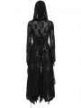 Black Gothic Punk Dark Wizard Long Hooded Coat for Women