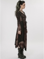 Black and Coffee Gothic Steampunk Dark Wizard Long Hooded Coat for Women