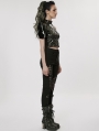 Black Gothic Cyberpunk Patent Leather One-Arm Jacket for Women