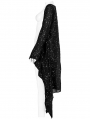 Black and Silver Starry Print Gothic One Piece Long Shawl Jacket