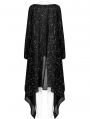 Black and Silver Starry Print Gothic One Piece Long Shawl Jacket