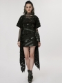 Black Gothic Post-Apocalyptic Style Hollow Out Long Cardigan for Women